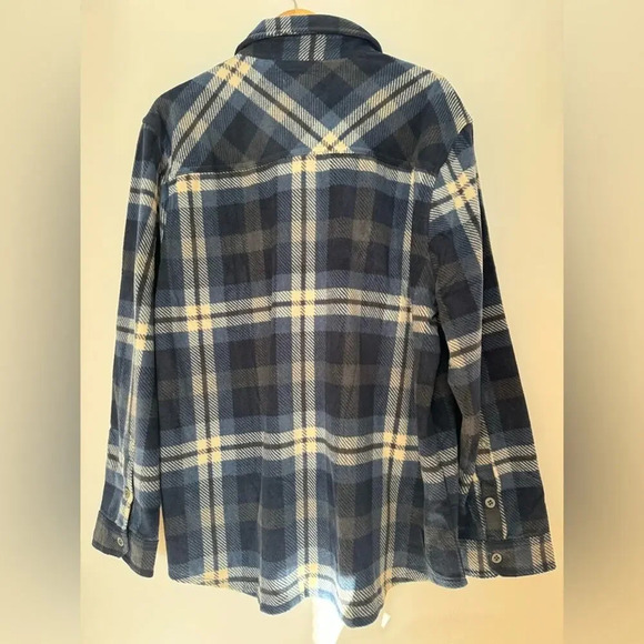 Men's Freedom Foundry Plaid Soft Fleece Shirt Green & Blue Size XXL NWT - Picture 7 of 11